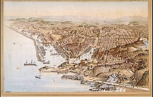 Marseille, lithographie de Frédéric Hugo d'Alési, 1888.  &copy;Musée d’histoire de Marseille